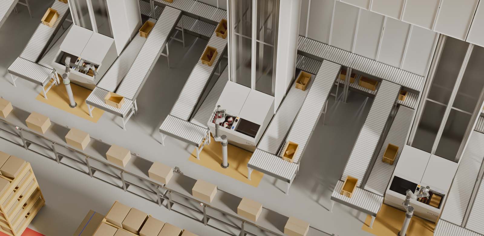 Fusion Ports seen from above integrated with conveyor systems