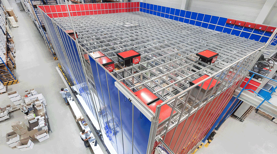 AutoStore Robots on a Grid at C.E. Pattberg in Germany. Image.