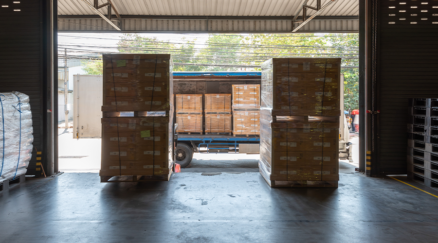 A warehouse receiving area. Image.